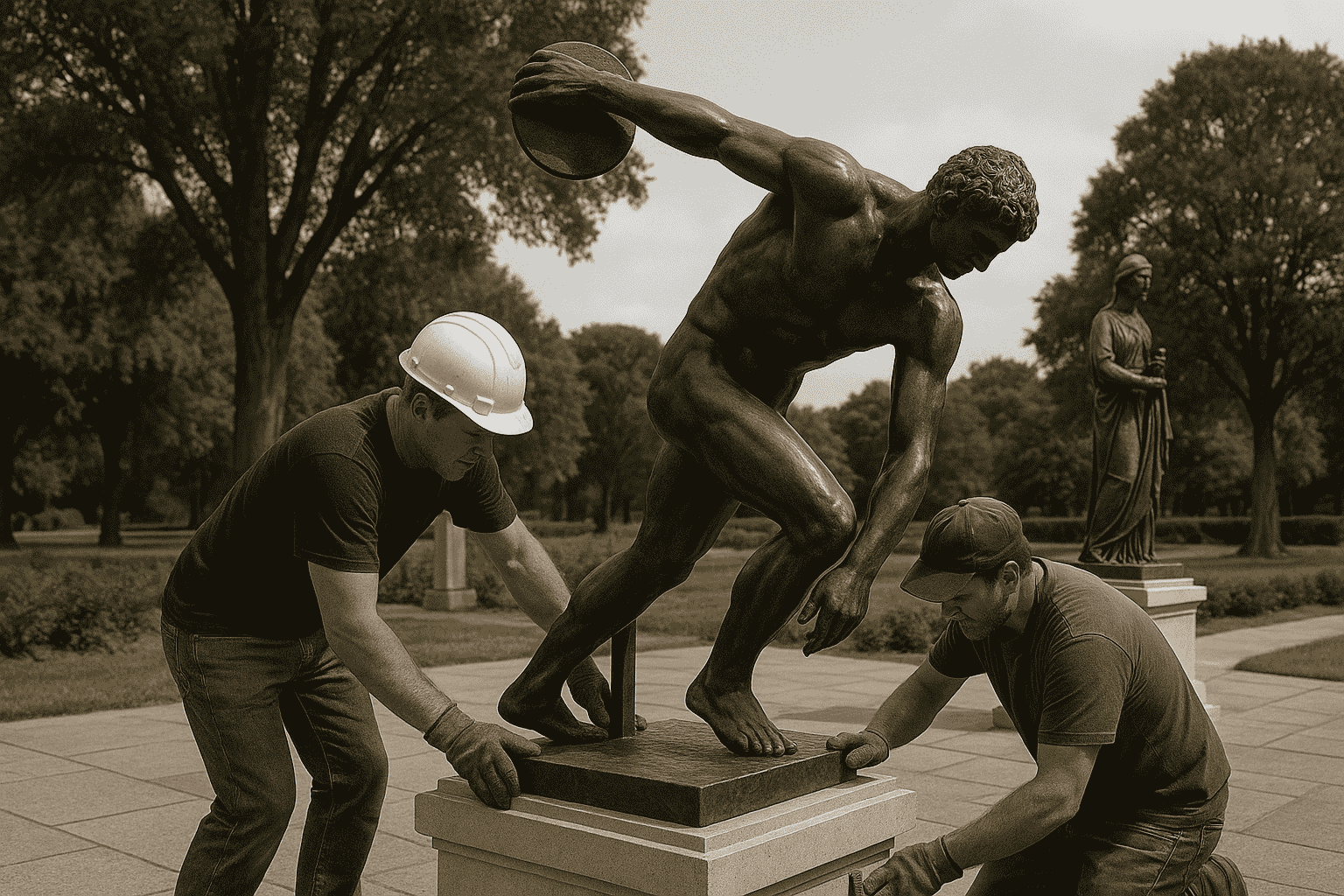Bronze Statues Installation